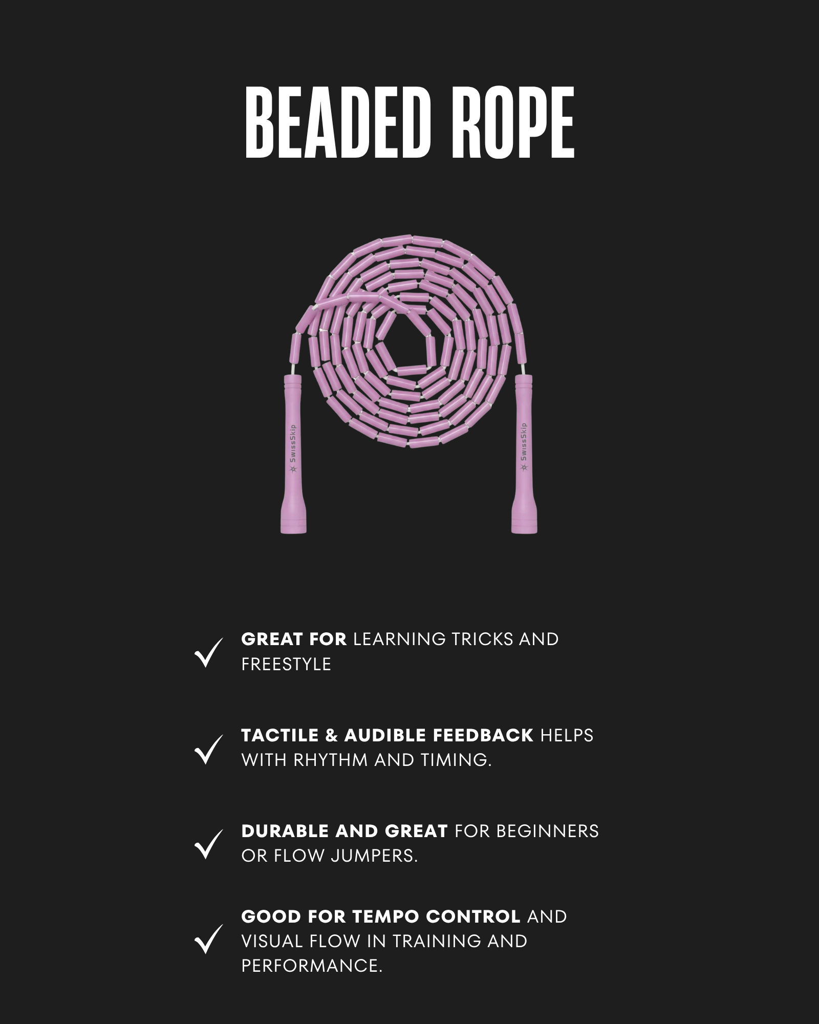LILAC PINK BEADED ROPE
