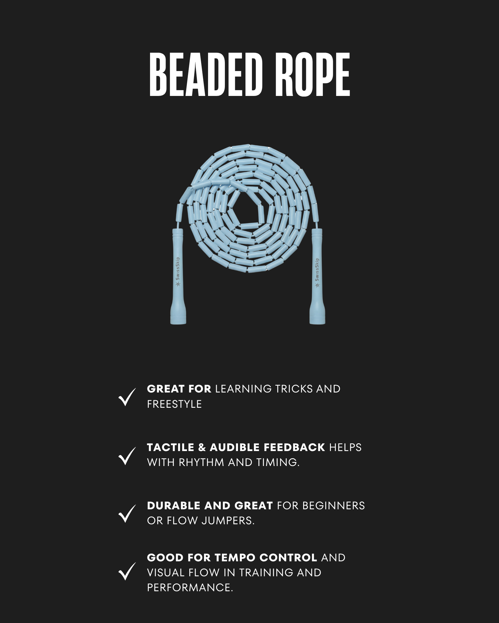 BLUE ASH BEADED ROPE