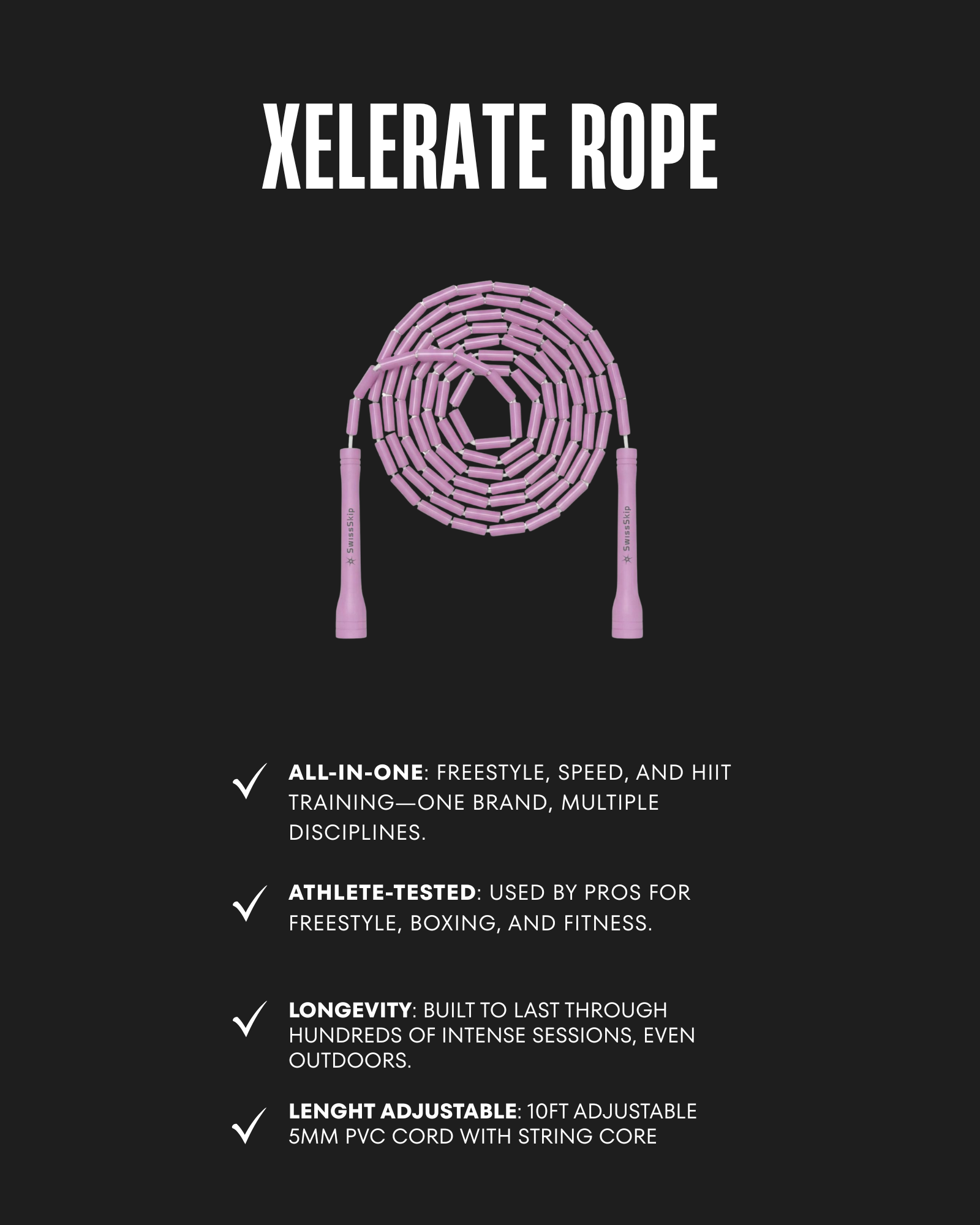 LILAC PINK BEADED ROPE