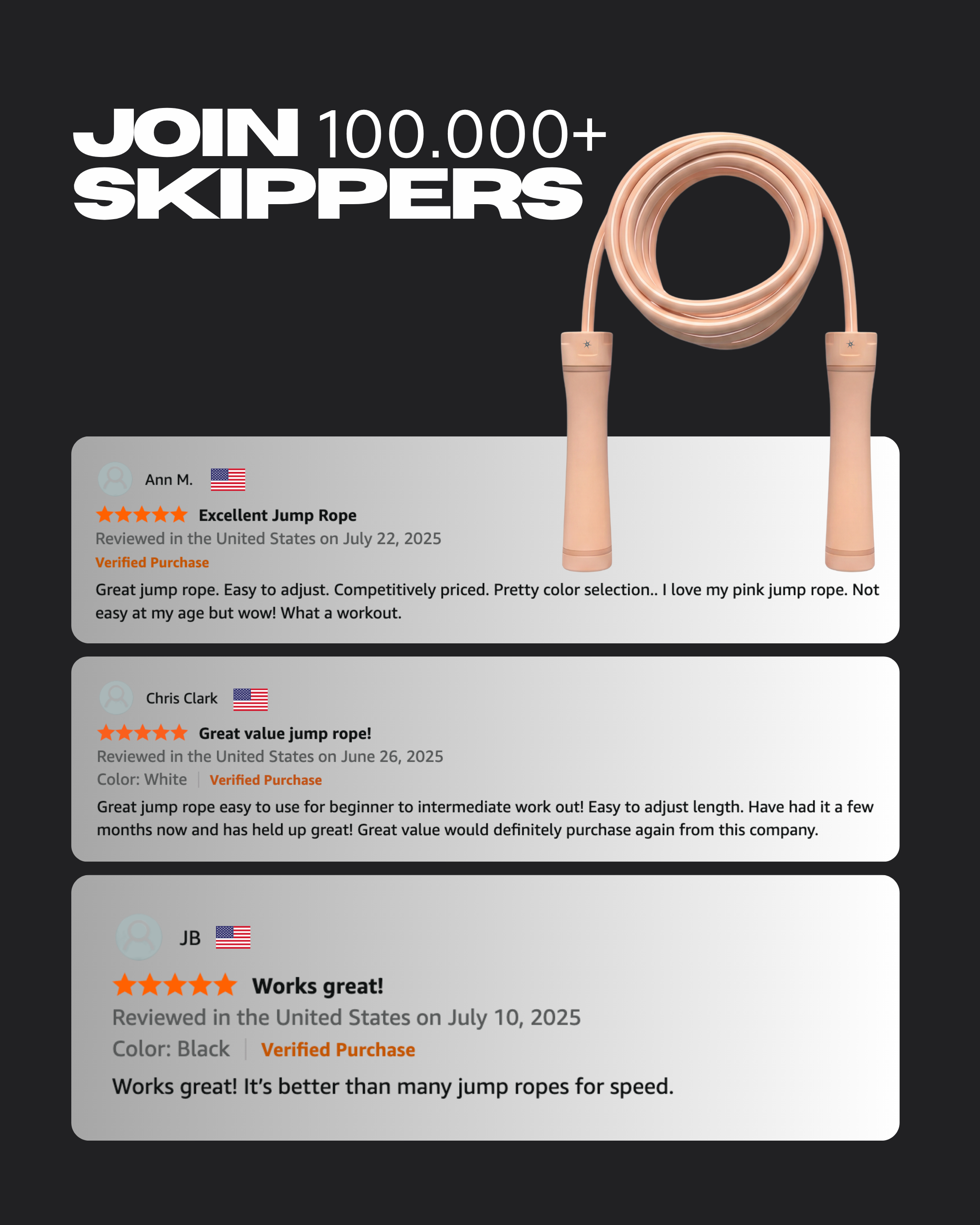 PEACH WEIGHTED ROPE