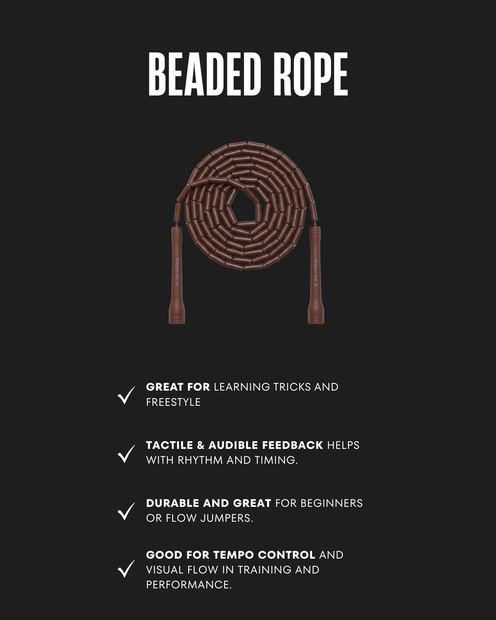 CHOCOLATE BROWN BEADED ROPE