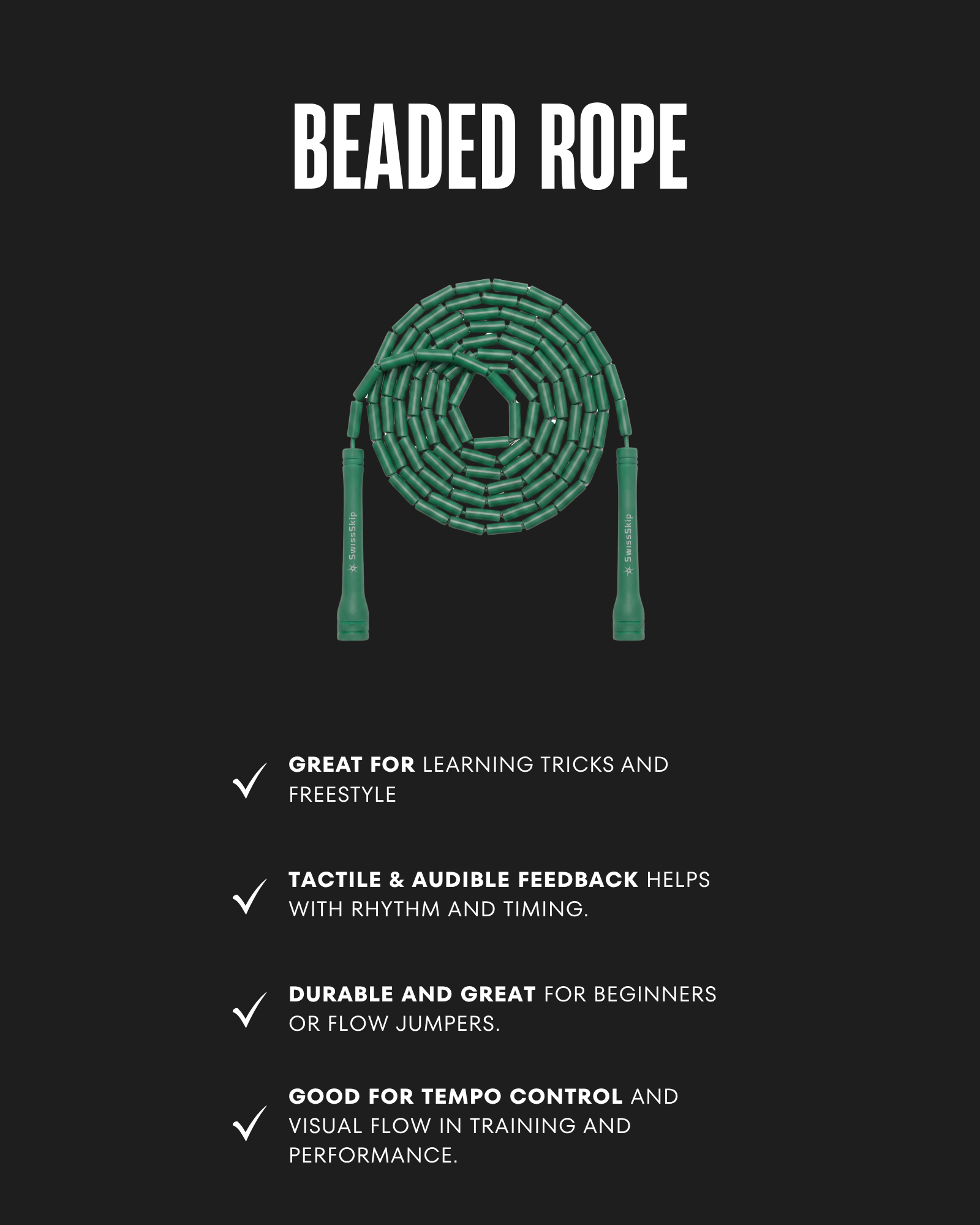 EMERALD GREEN BEADED ROPE