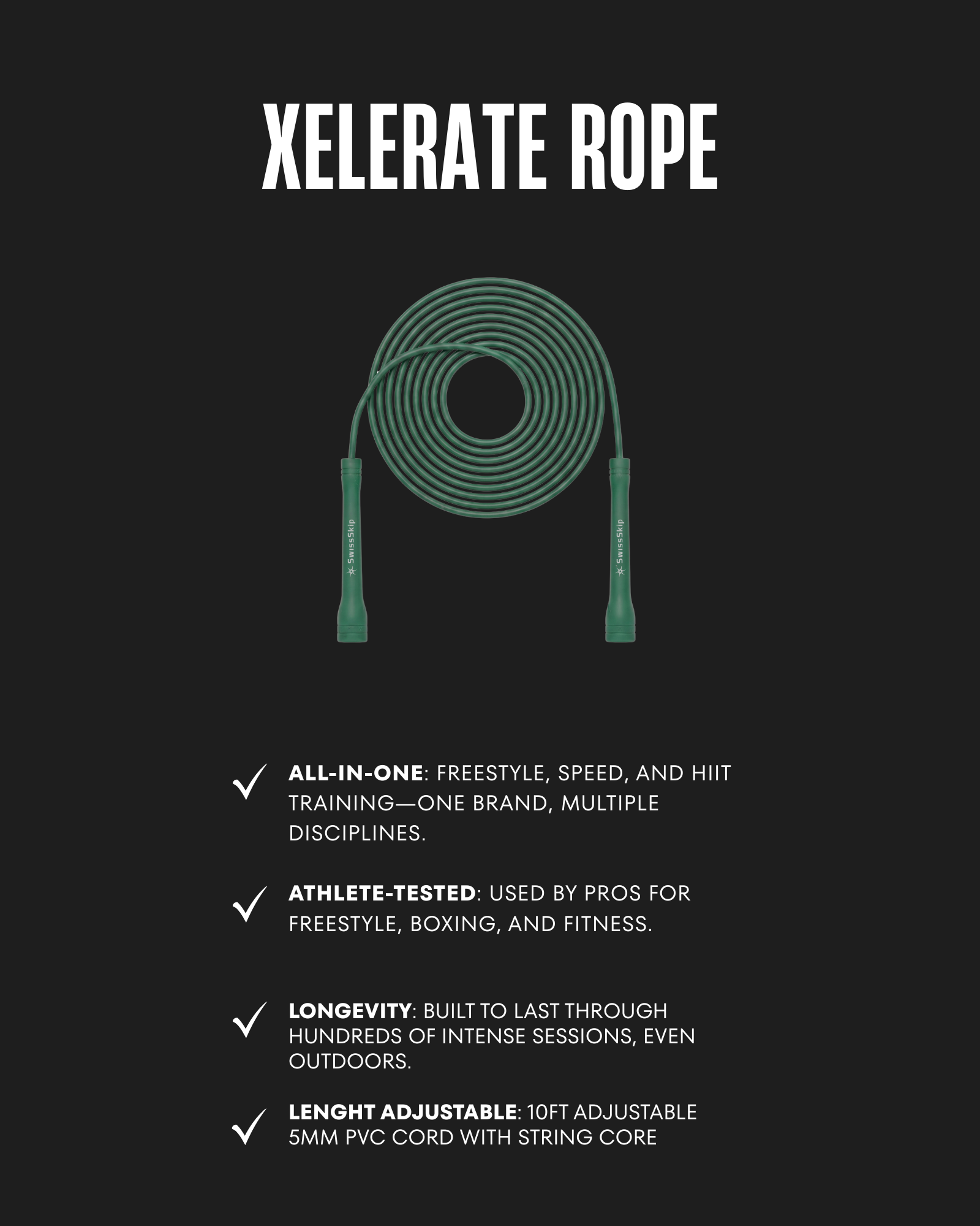 EMERALD GREEN XELERATE SPEED ROPE